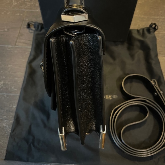 Mackage Black Rubie mini leather arrow clasped crossbody/handbag with box - Picture 7 of 16